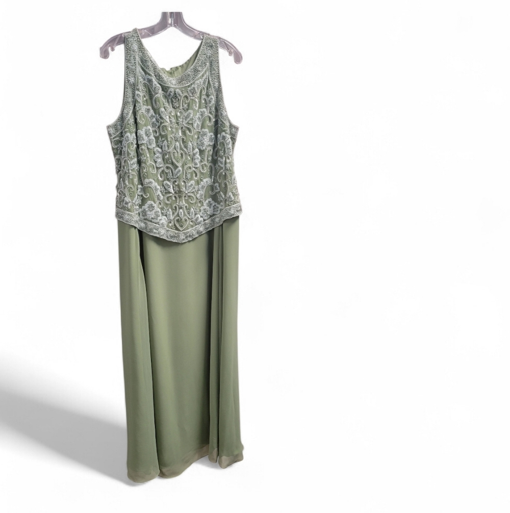 J Kara Green Embellished Maxi Dress